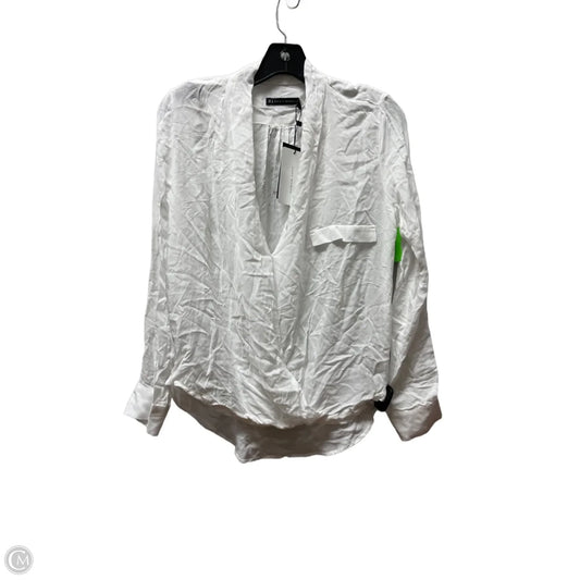 Top Long Sleeve By Zara Women In White, Size: M