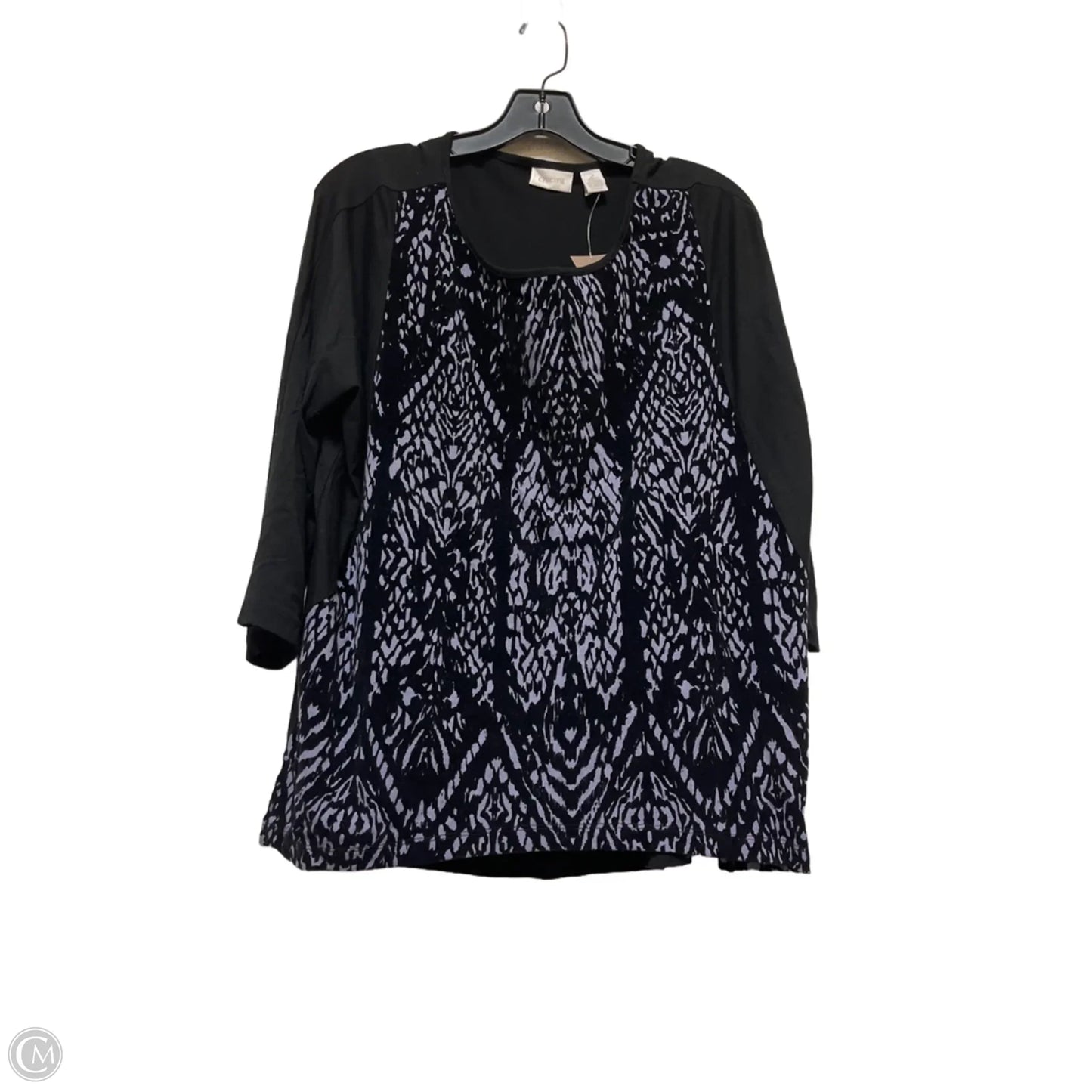 Top Long Sleeve By Chicos In Black & Purple, Size: L