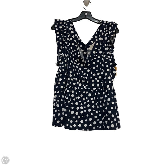Top Sleeveless By Loft In Polkadot Pattern, Size: Xl