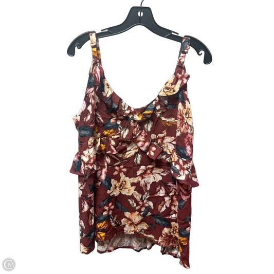 Top Sleeveless By Torrid In Floral Print, Size: L