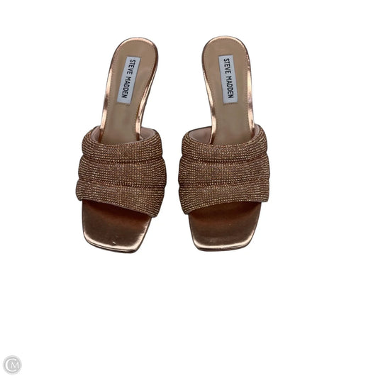 Sandals Heels Kitten By Steve Madden In Rose Gold, Size: 7.5