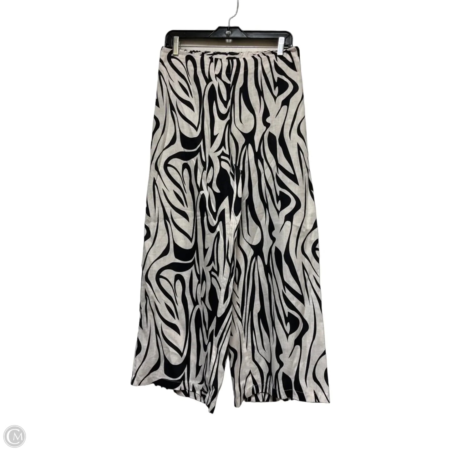 Pants Linen By Tahari In Black & White, Size: 8