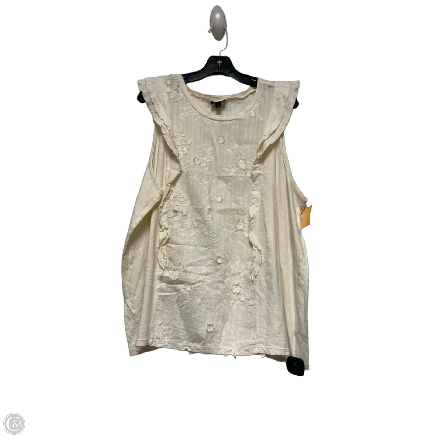 Top Sleeveless By Torrid In Cream, Size: 3x