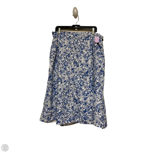 Skirt Midi By Croft And Barrow In Blue & White, Size: 12