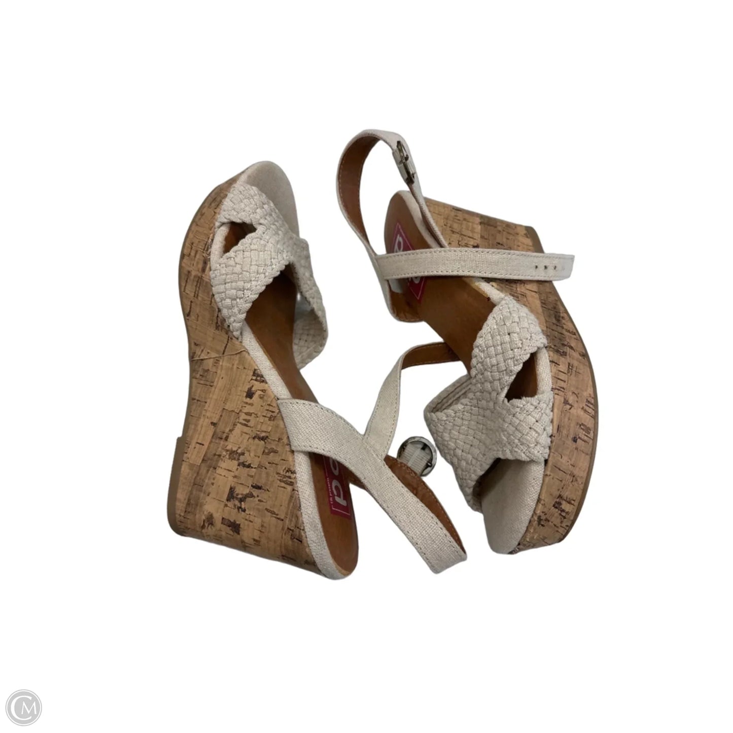 Sandals Heels Wedge By Popfit In Tan, Size: 7