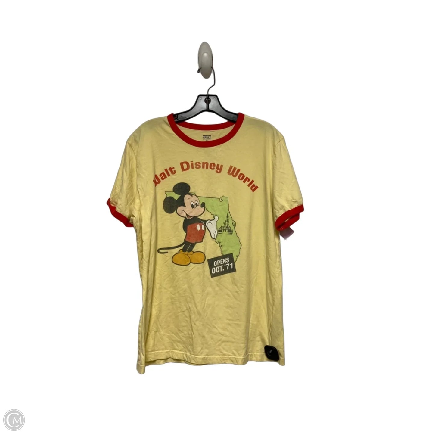 Top Short Sleeve Basic By Disney Store In Red & Yellow, Size: M