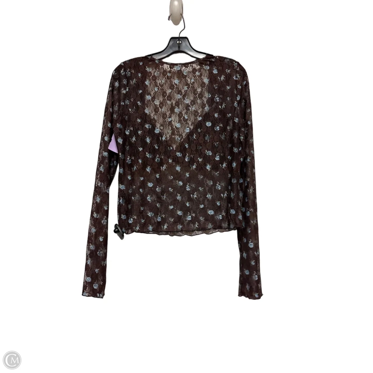 Top Long Sleeve By Kimichi Blue In Blue & Brown, Size: Xl