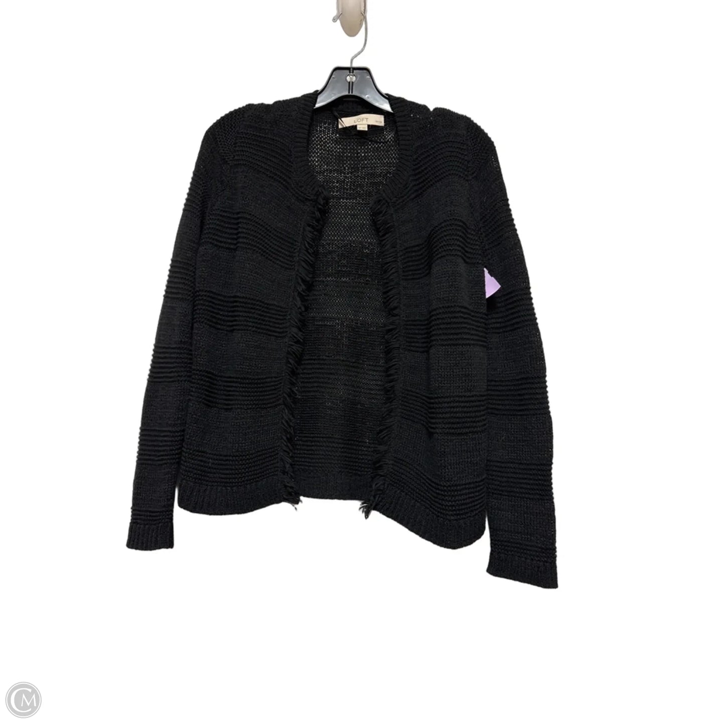 Sweater Cardigan By Loft In Black, Size: Mp