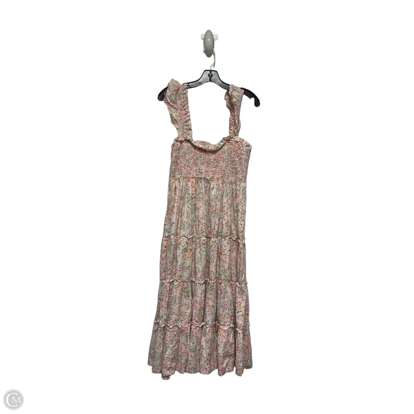 Dress Casual Midi By Crown And Ivy In Green & Pink, Size: M