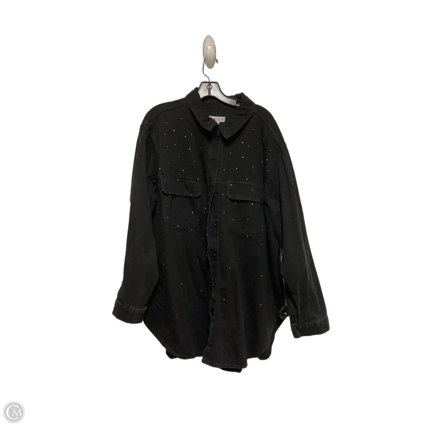 Jacket Denim By Ava & Viv In Black Denim, Size: 2x
