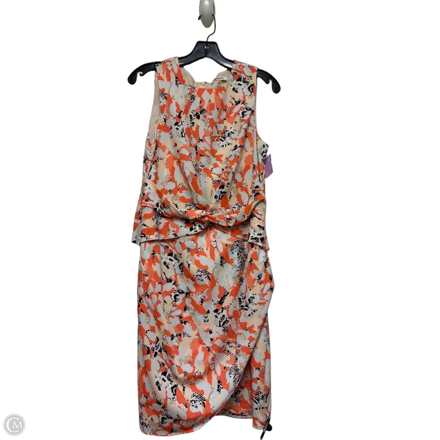 Dress Casual Short By Dkny In Orange & Tan, Size: M