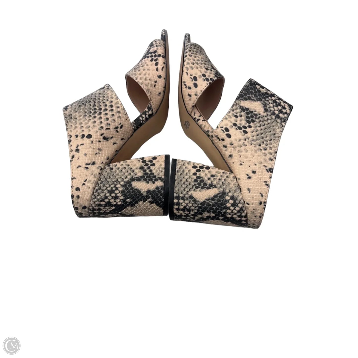 Sandals Heels Block By Madden Girl In Snakeskin Print, Size: 7.5