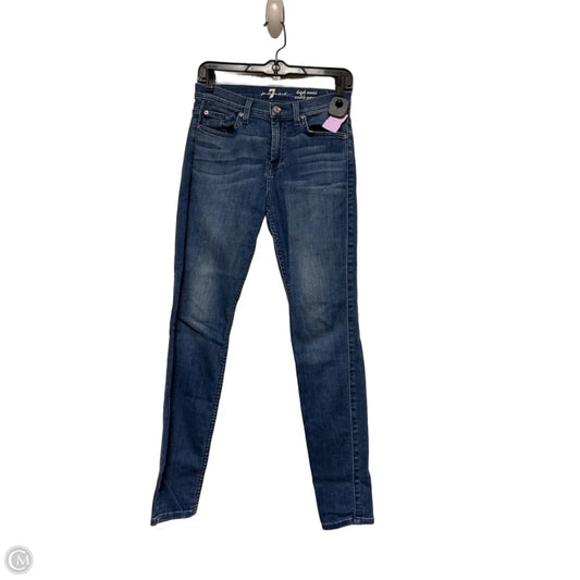 Jeans Skinny By 7 For All Mankind In Blue Denim, Size: 4