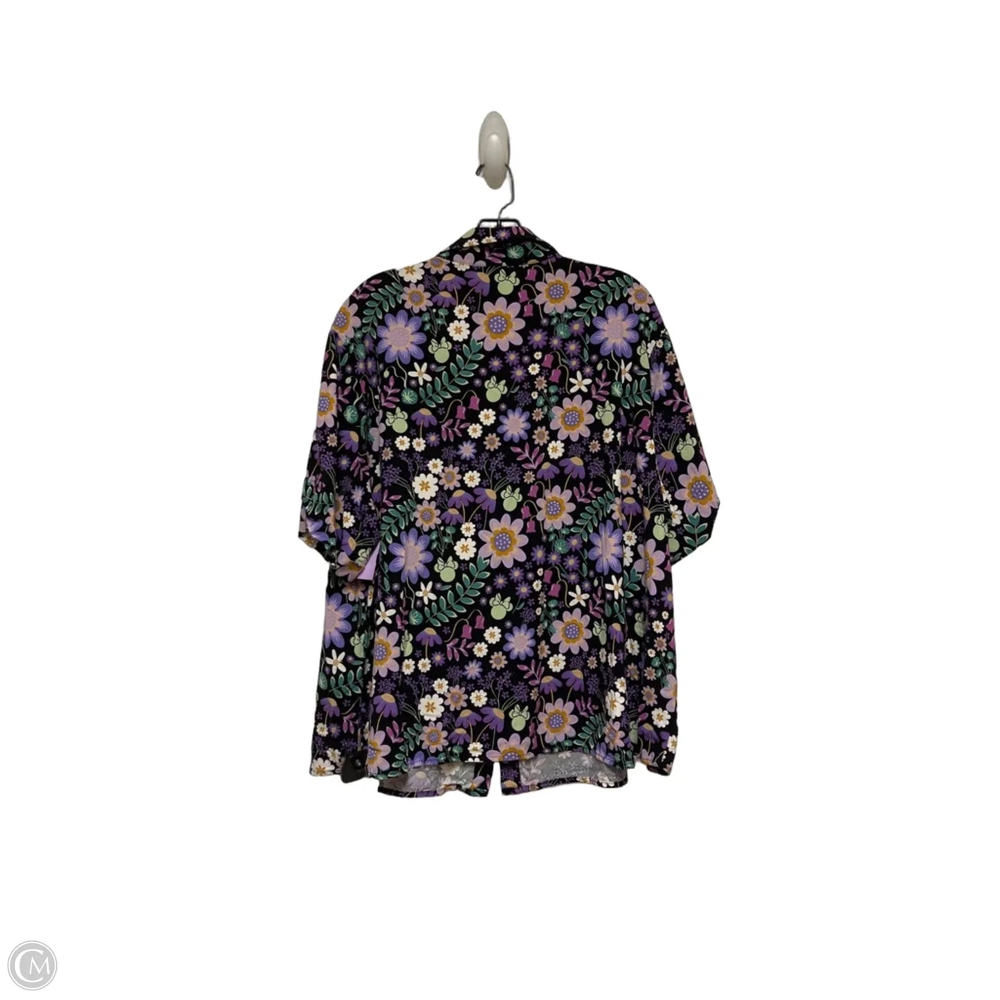Top Short Sleeve By Disney Store In Floral Print, Size: 3x