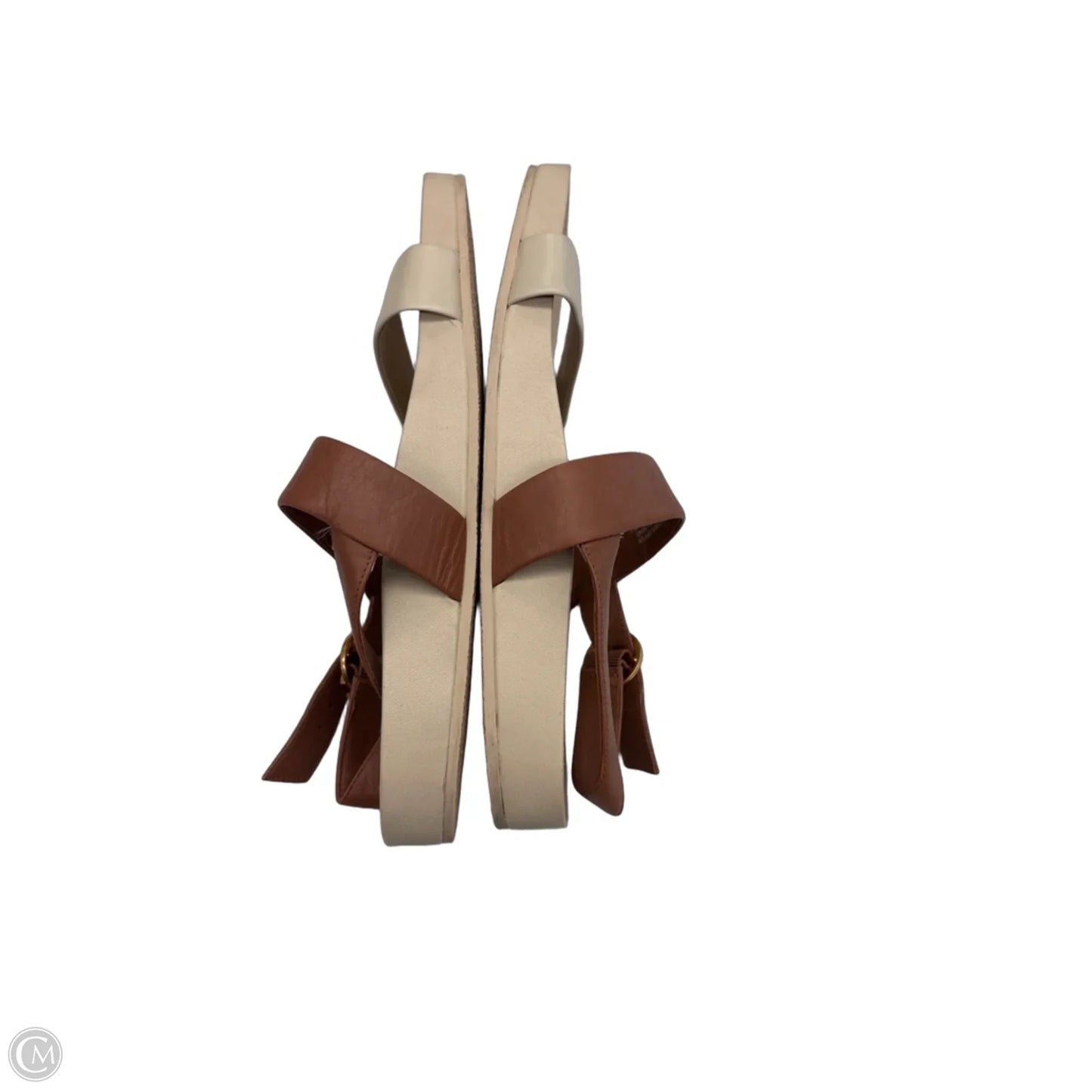 Sandals Designer By Tory Burch In Brown & Tan, Size: 9.5
