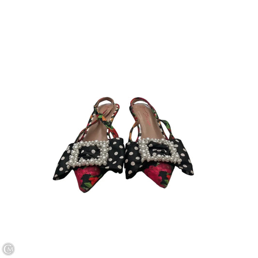Sandals Heels Kitten By Betsey Johnson In Floral Print, Size: 8.5