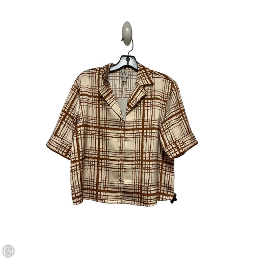 Top Short Sleeve By Worthington In Brown & Tan, Size: S