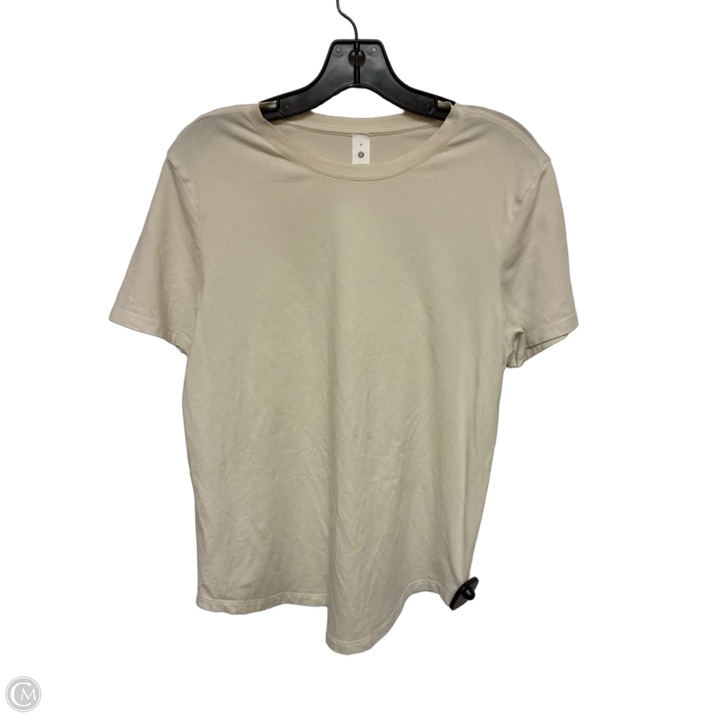 Athletic Top Short Sleeve By Lululemon In Cream, Size: 8