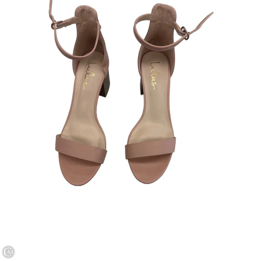 Sandals Heels Block By Lulus In Pink, Size: 10
