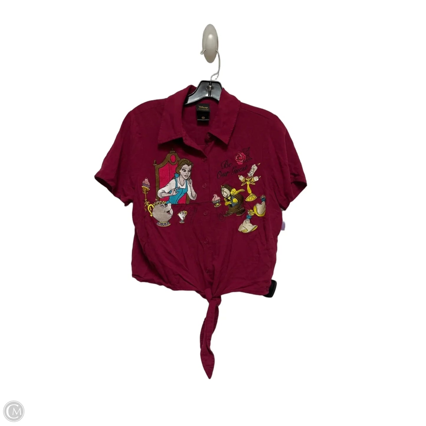 Top Short Sleeve By Disney In Maroon, Size: L