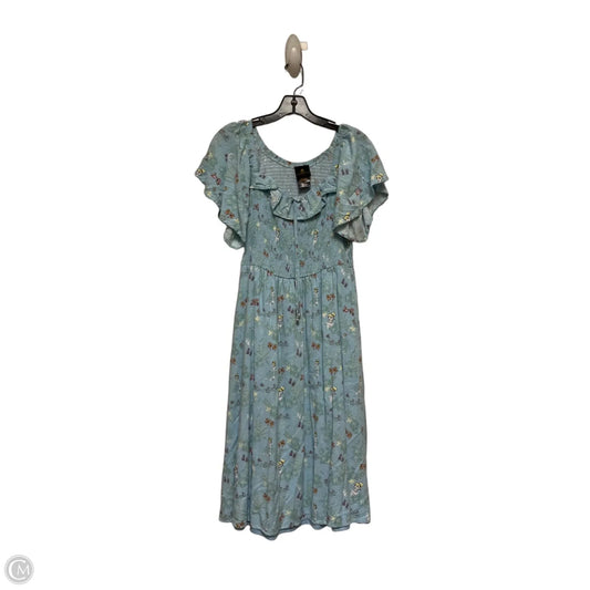 Dress Casual Midi By Disney In Blue & Green, Size: M