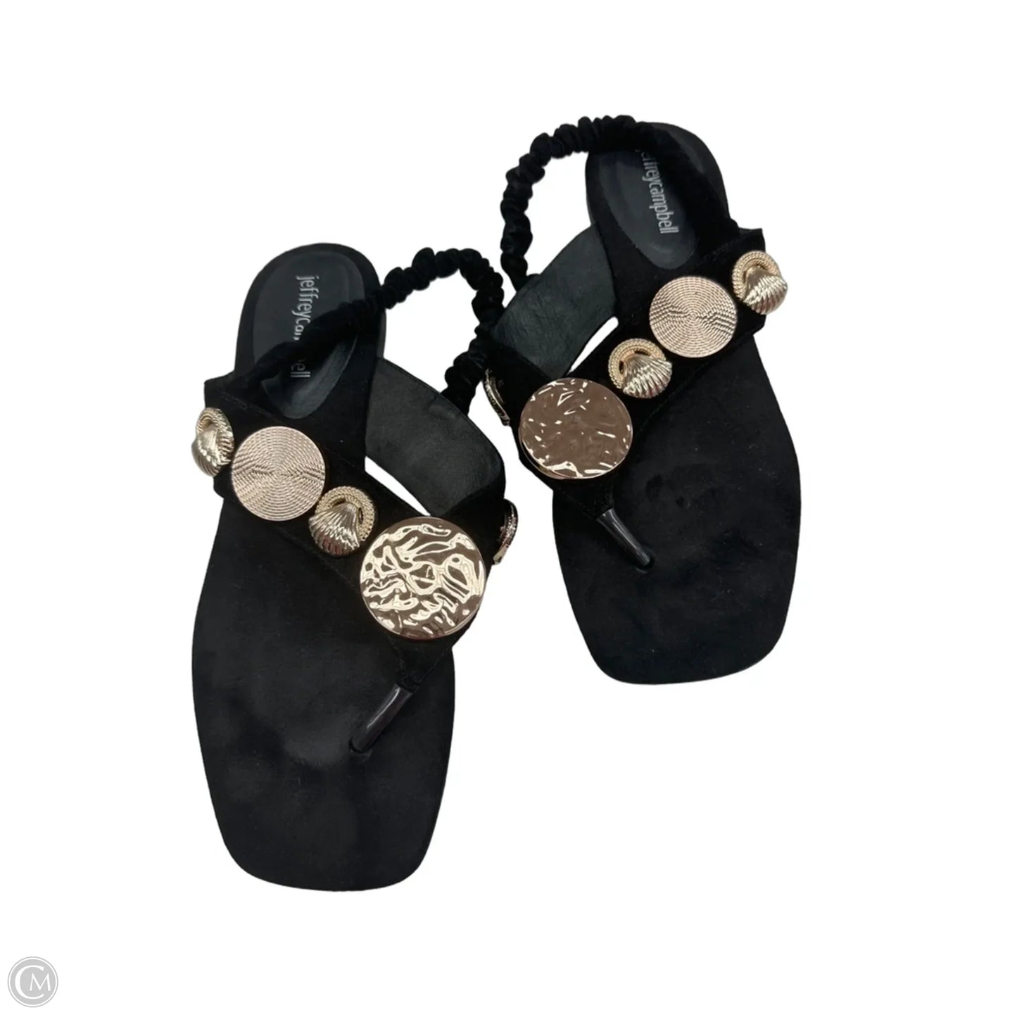 Sandals Flats By Jeffrey Campbell In Black & Gold, Size: 8