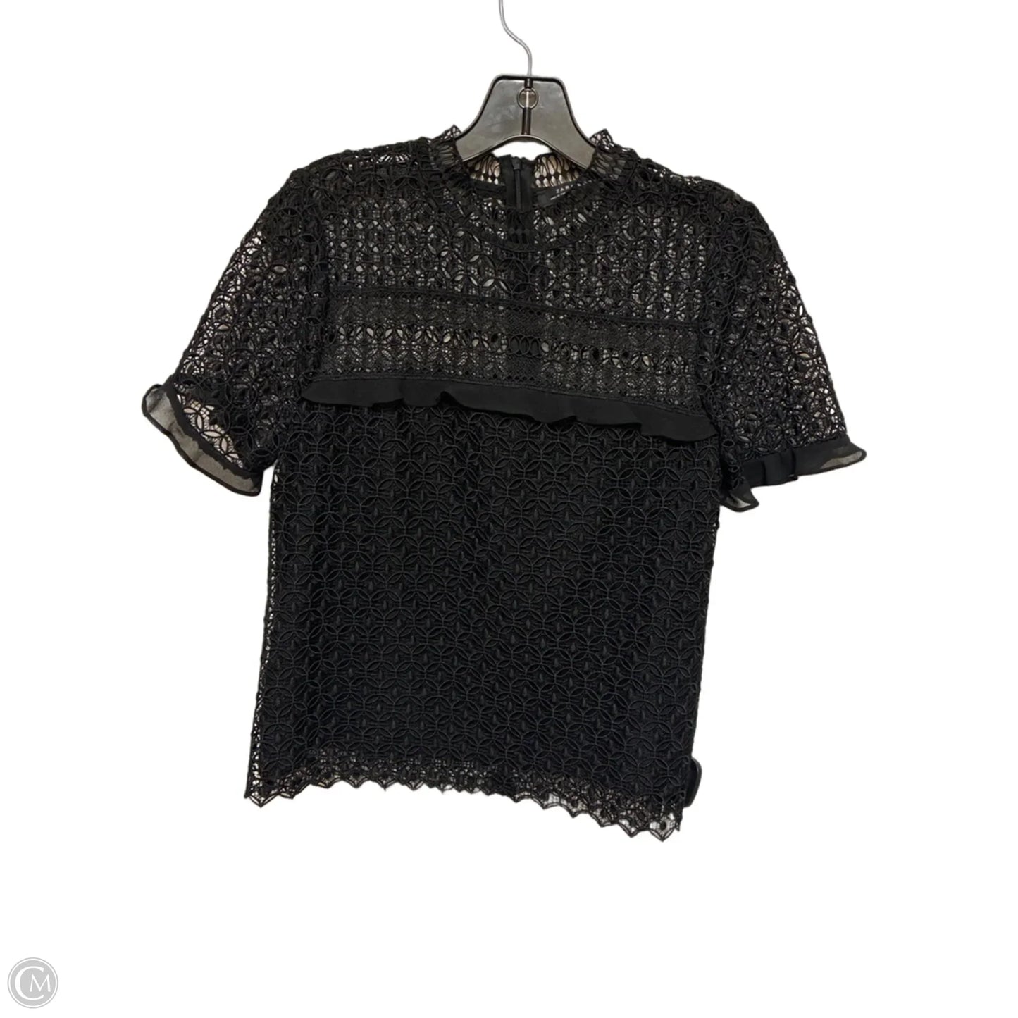 Top Short Sleeve By Zara Women In Black, Size: S