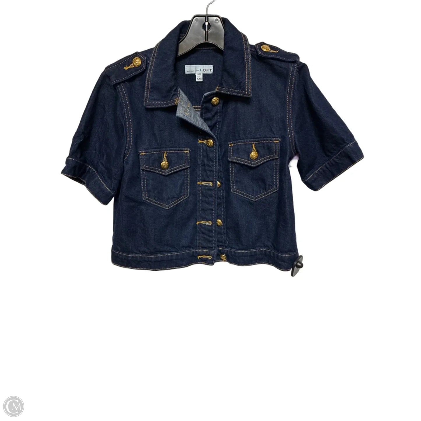 Jacket Denim By Loft In Blue Denim, Size: Xxs