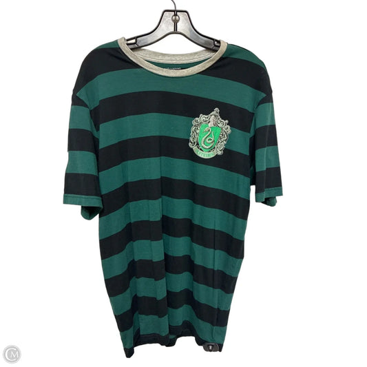 Top Short Sleeve Basic By Clothes Mentor In Black & Green, Size: Xl