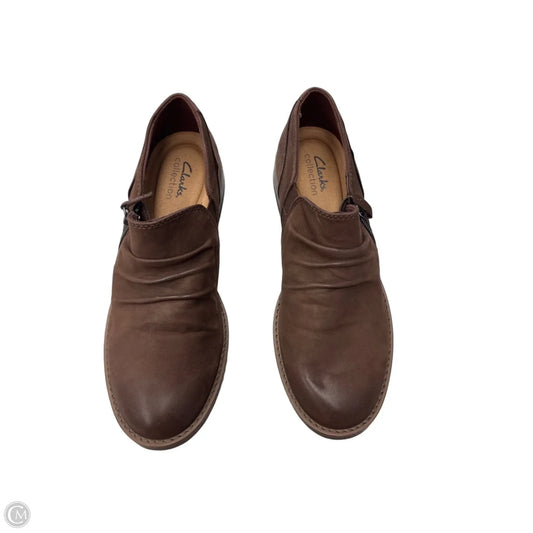 Boots Ankle Flats By Clarks In Brown, Size: 8.5