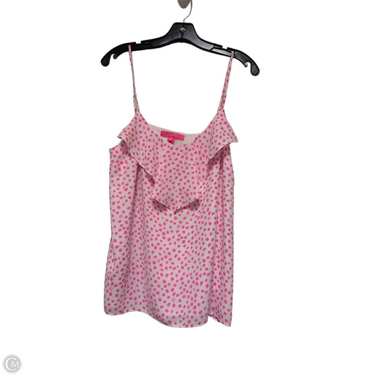 Top Sleeveless Designer By Lilly Pulitzer In Pink & White, Size: M