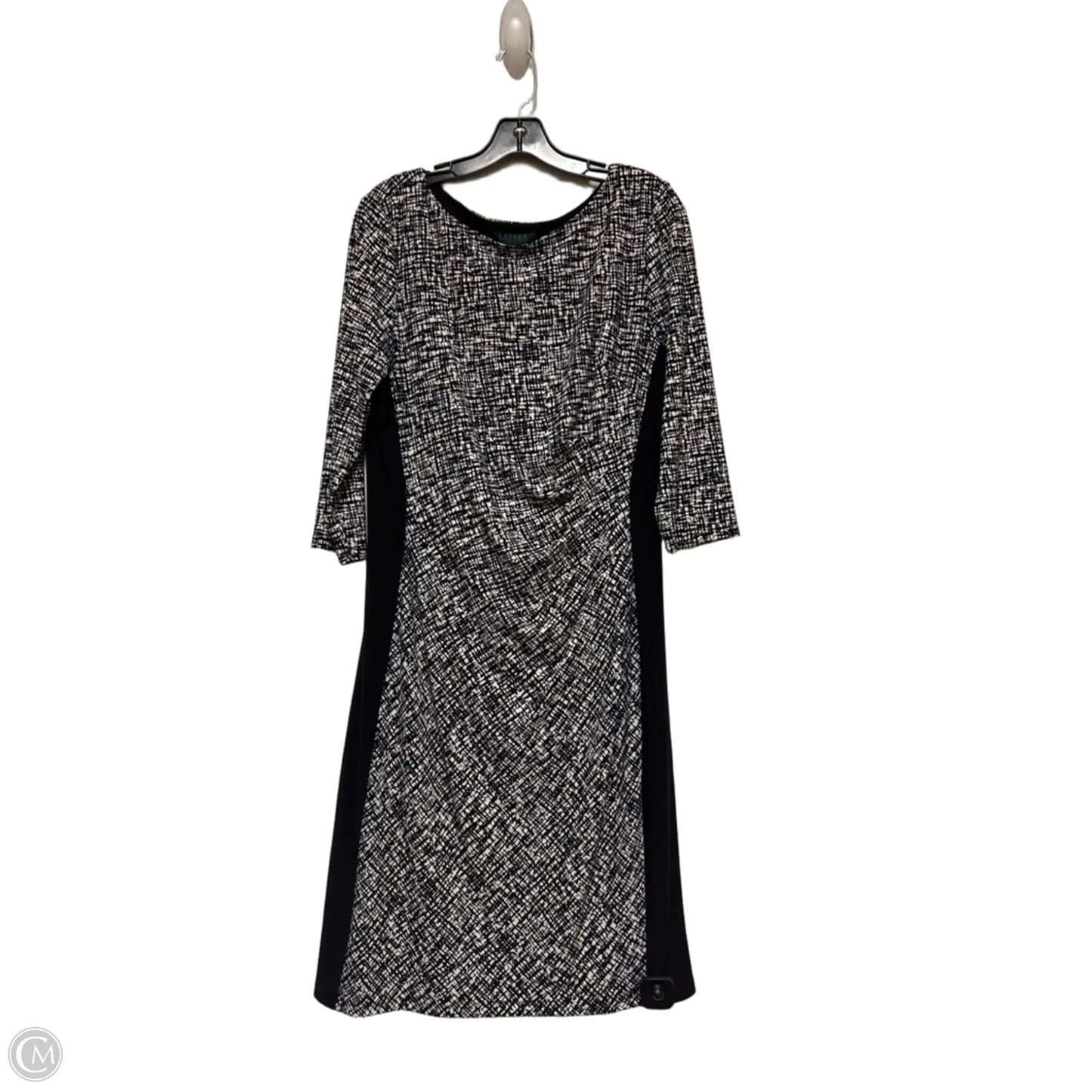 Dress Casual Midi By Lauren By Ralph Lauren In Black & White, Size: Xl