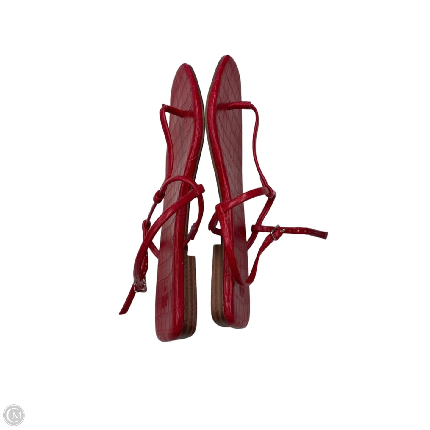 Sandals Flats By H&m In Red, Size: 9