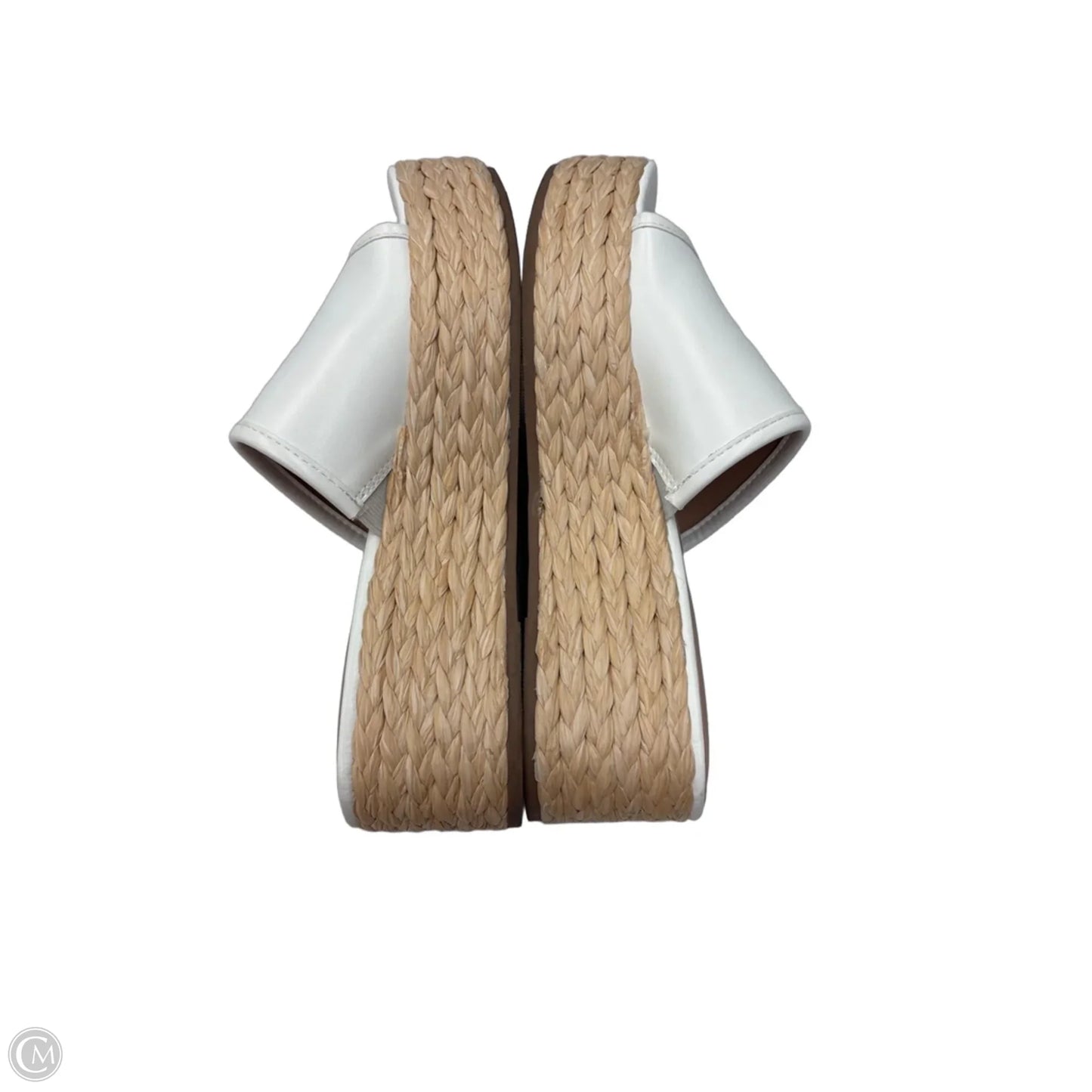 Sandals Heels Wedge By Time And Tru In Tan & White, Size: 8