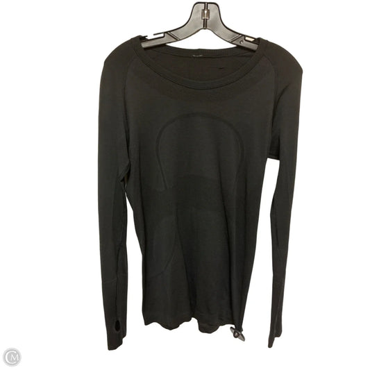 Athletic Top Long Sleeve Collar By Lululemon In Black, Size: 10