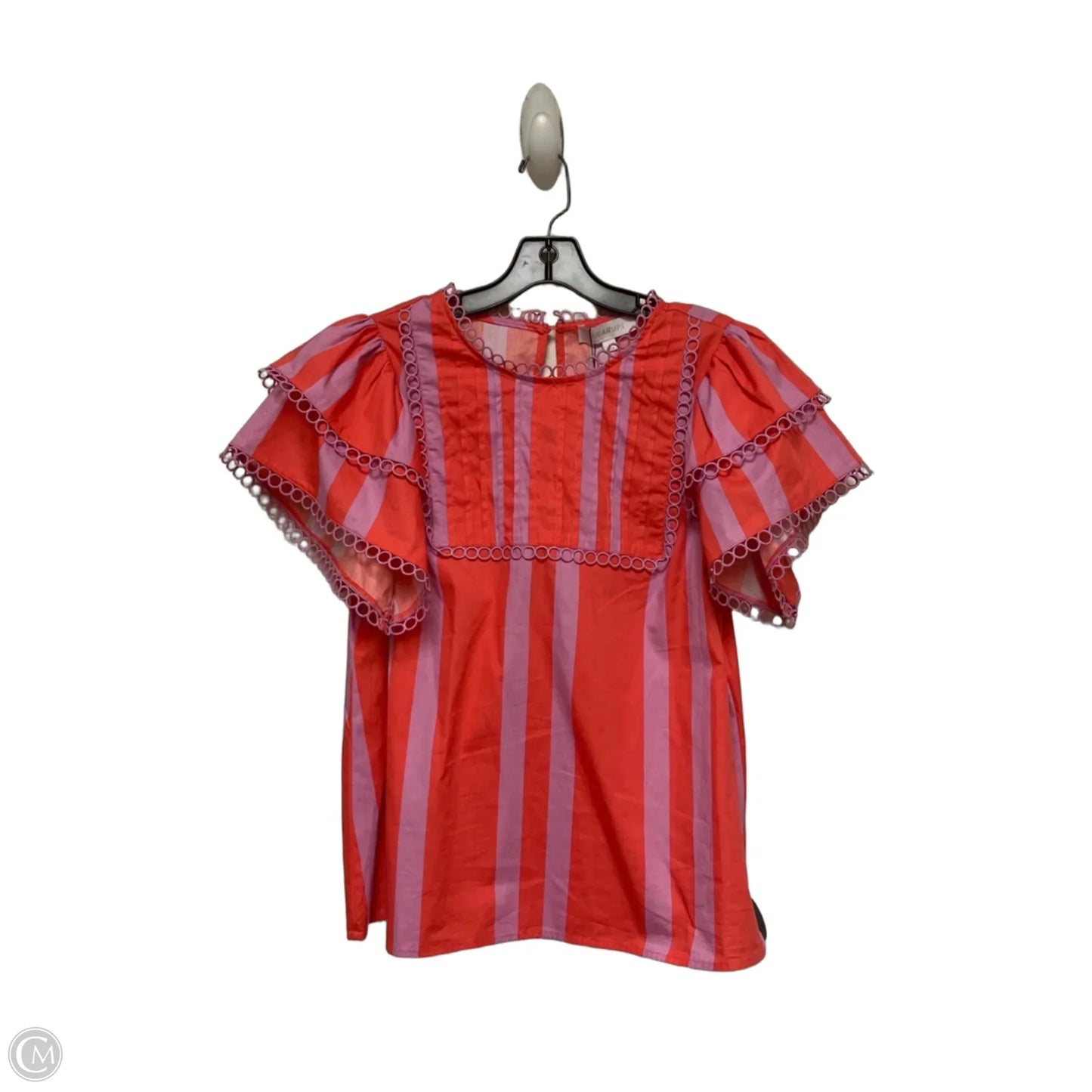 Top Short Sleeve By Sugar Lips In Striped Pattern, Size: S