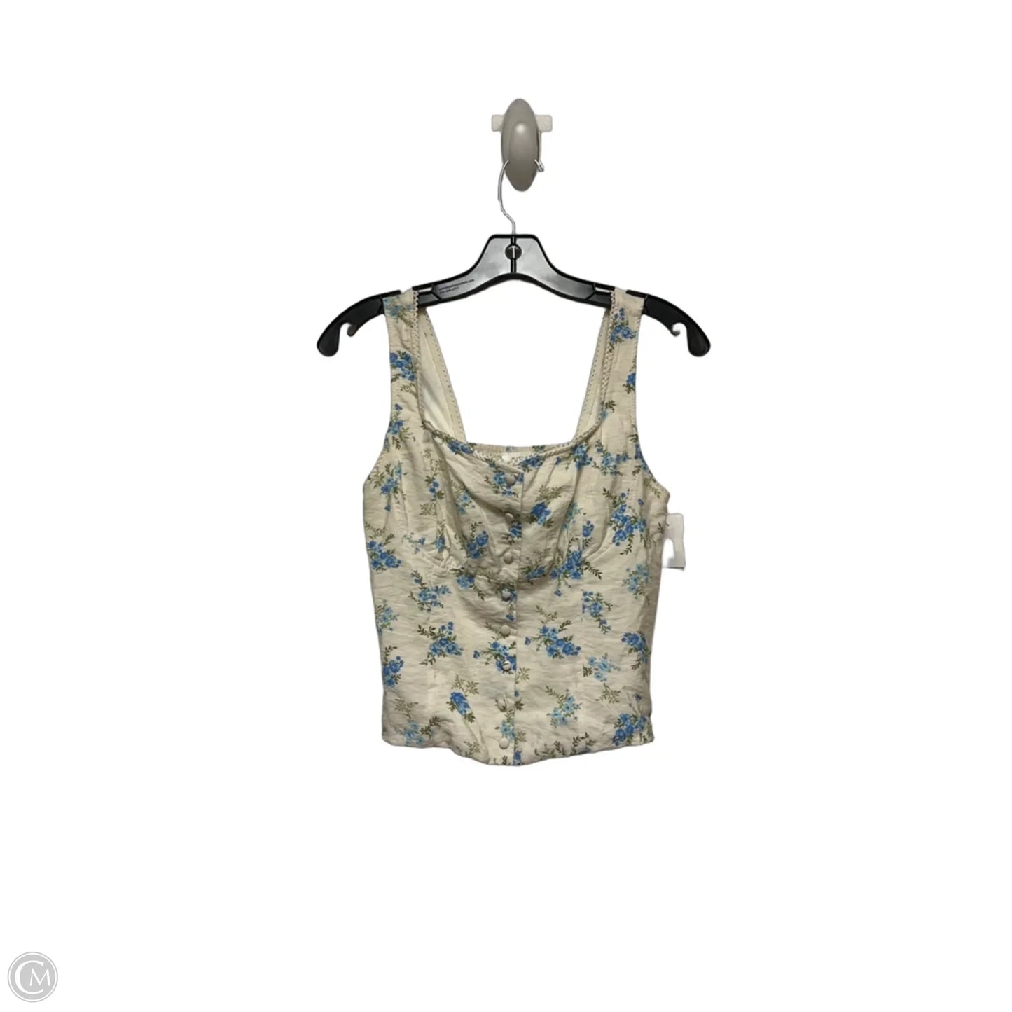 Top Sleeveless By Kirious In Blue & Cream, Size: S