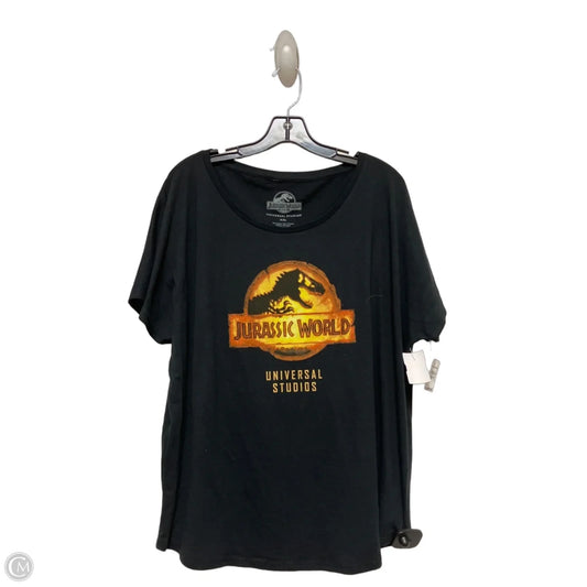 Top Short Sleeve Basic By Clothes Mentor In Black & Yellow, Size: Xxl