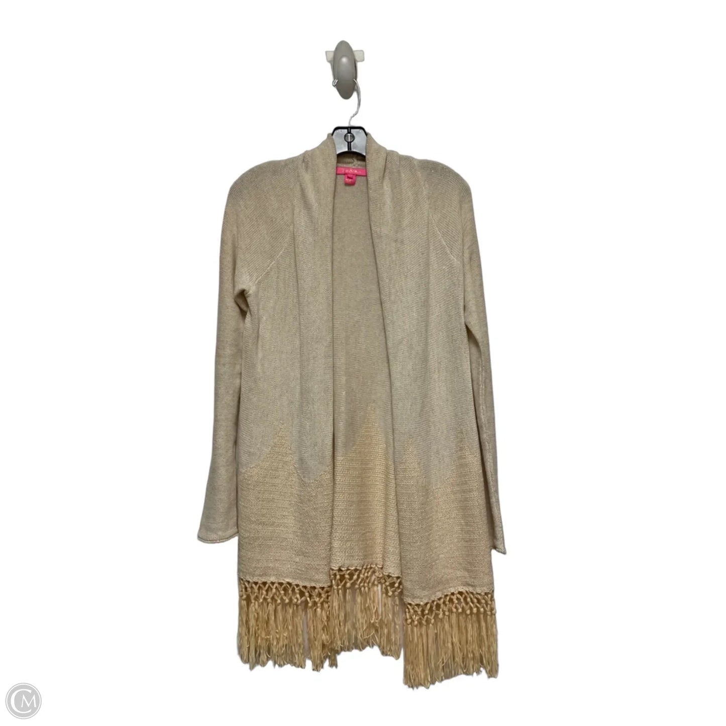 Sweater Cardigan Designer By Lilly Pulitzer In Tan, Size: S