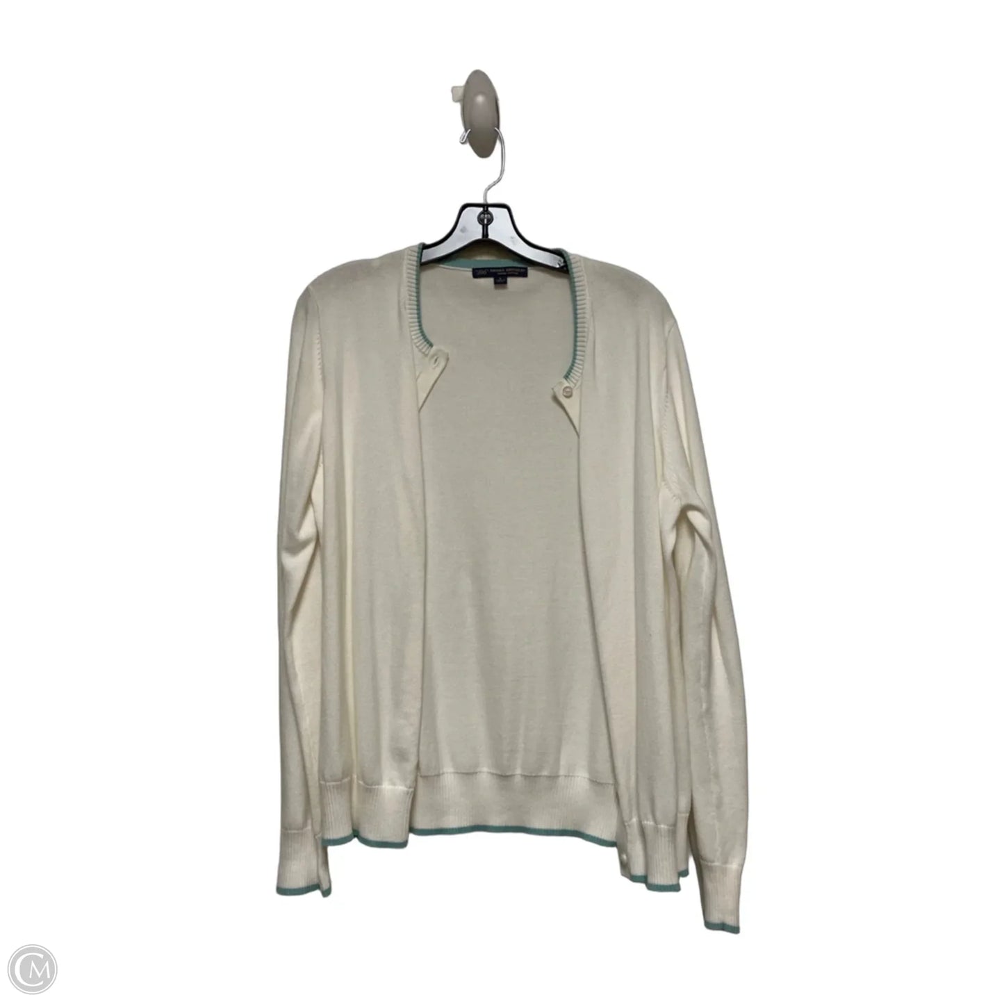 Sweater Cardigan By Kathy Ireland In Black & White, Size: M