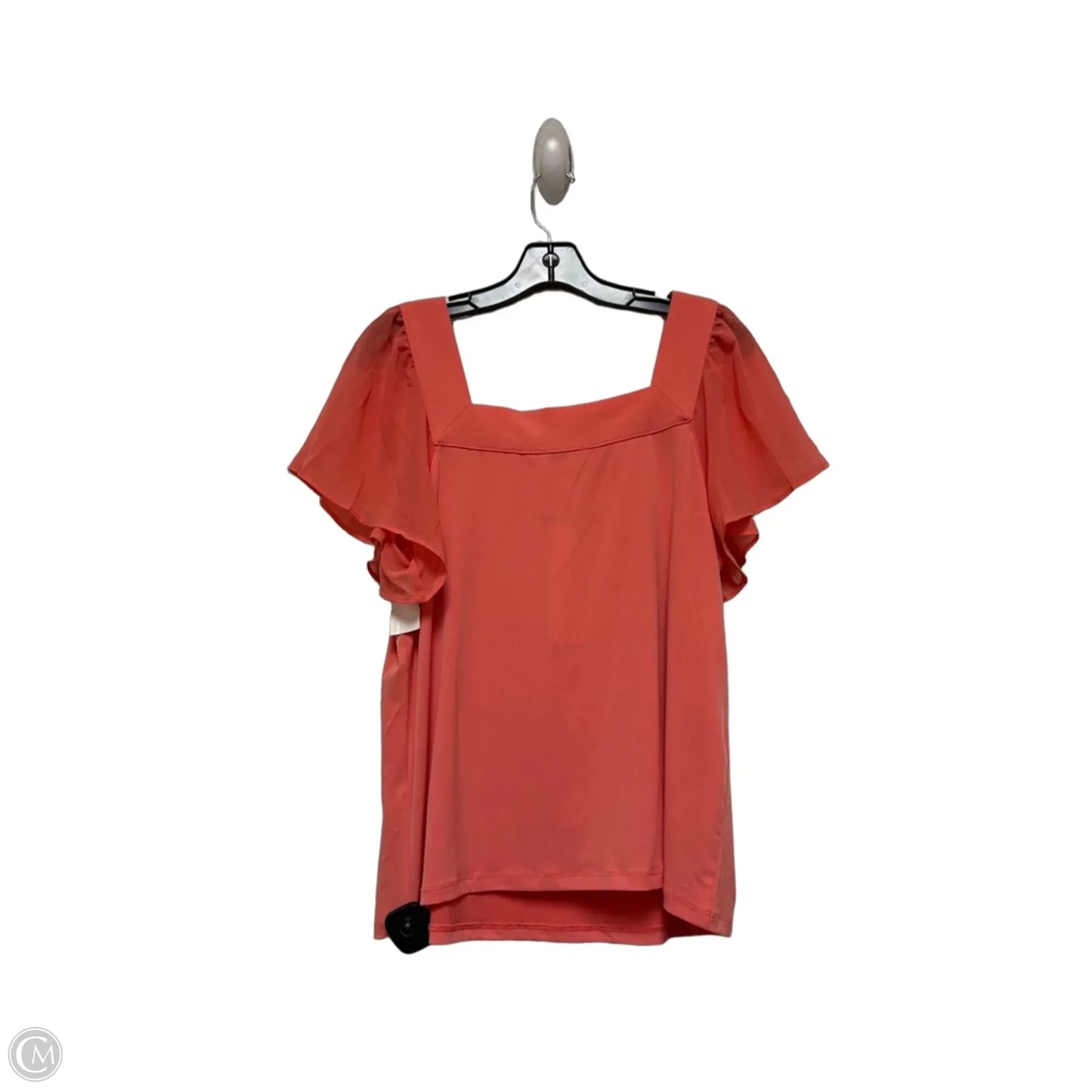 Top Short Sleeve By Calvin Klein In Coral, Size: M