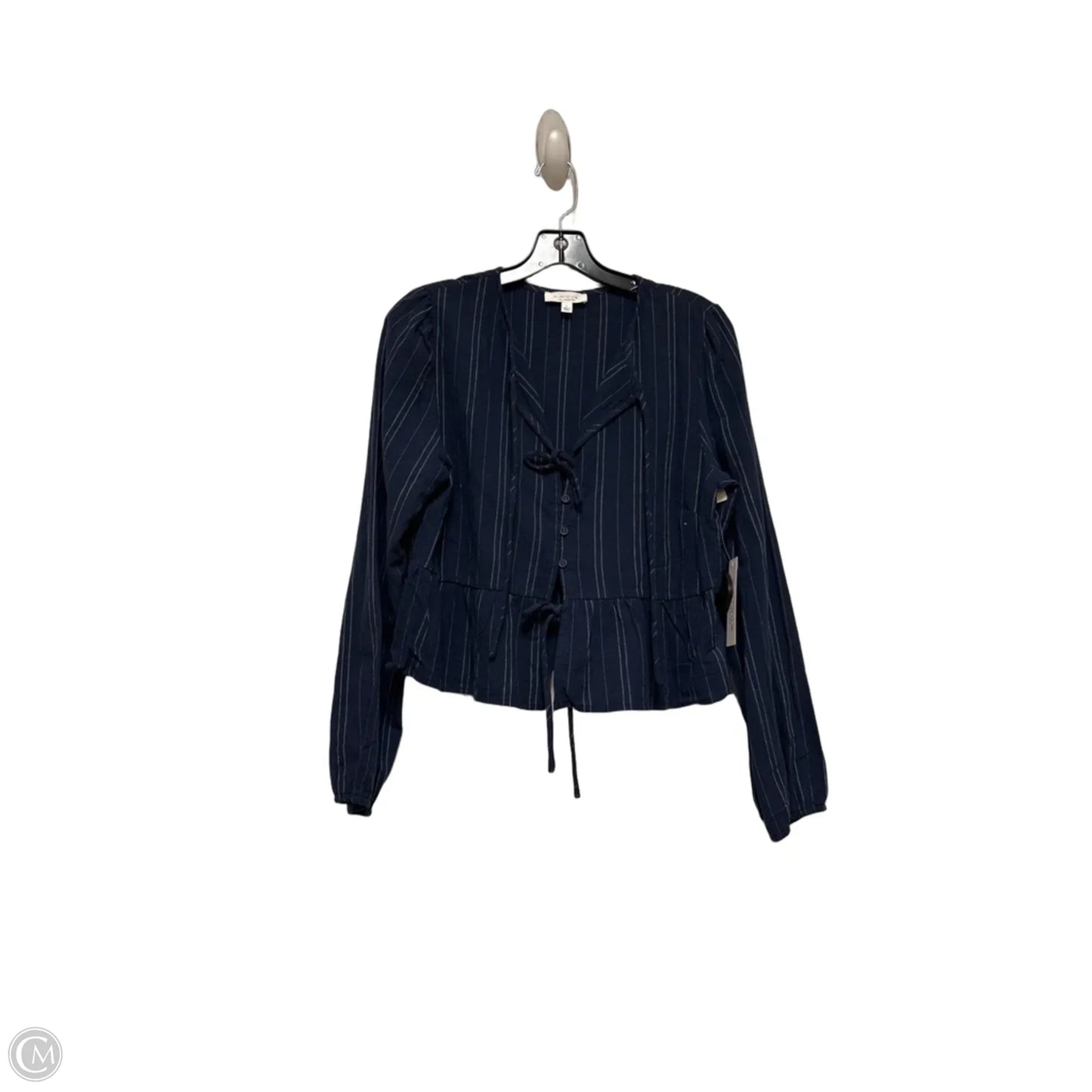 Top Long Sleeve By Kirious In Striped Pattern, Size: L