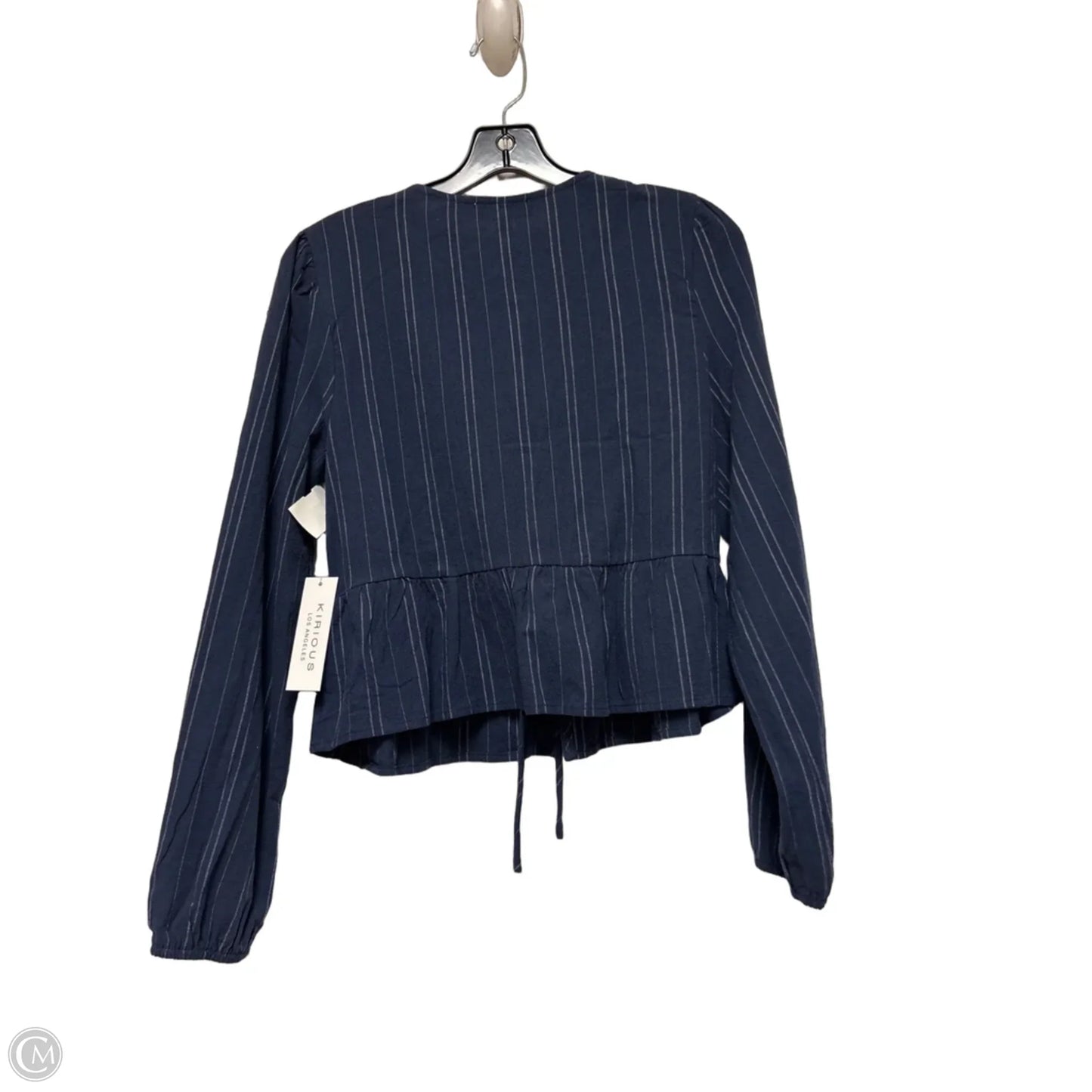 Top Long Sleeve By Kirious In Striped Pattern, Size: L