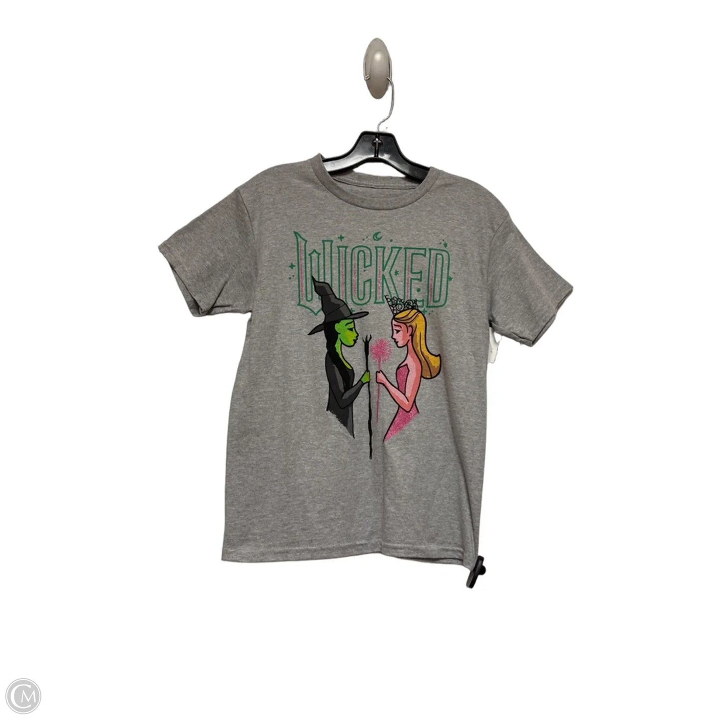 Top Short Sleeve Basic By Clothes Mentor In Green & Grey, Size: M