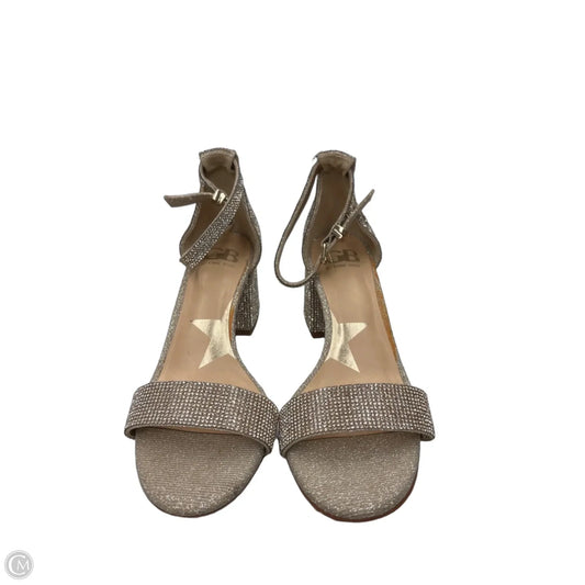 Sandals Heels Block By Gianni Bini In Gold, Size: 8