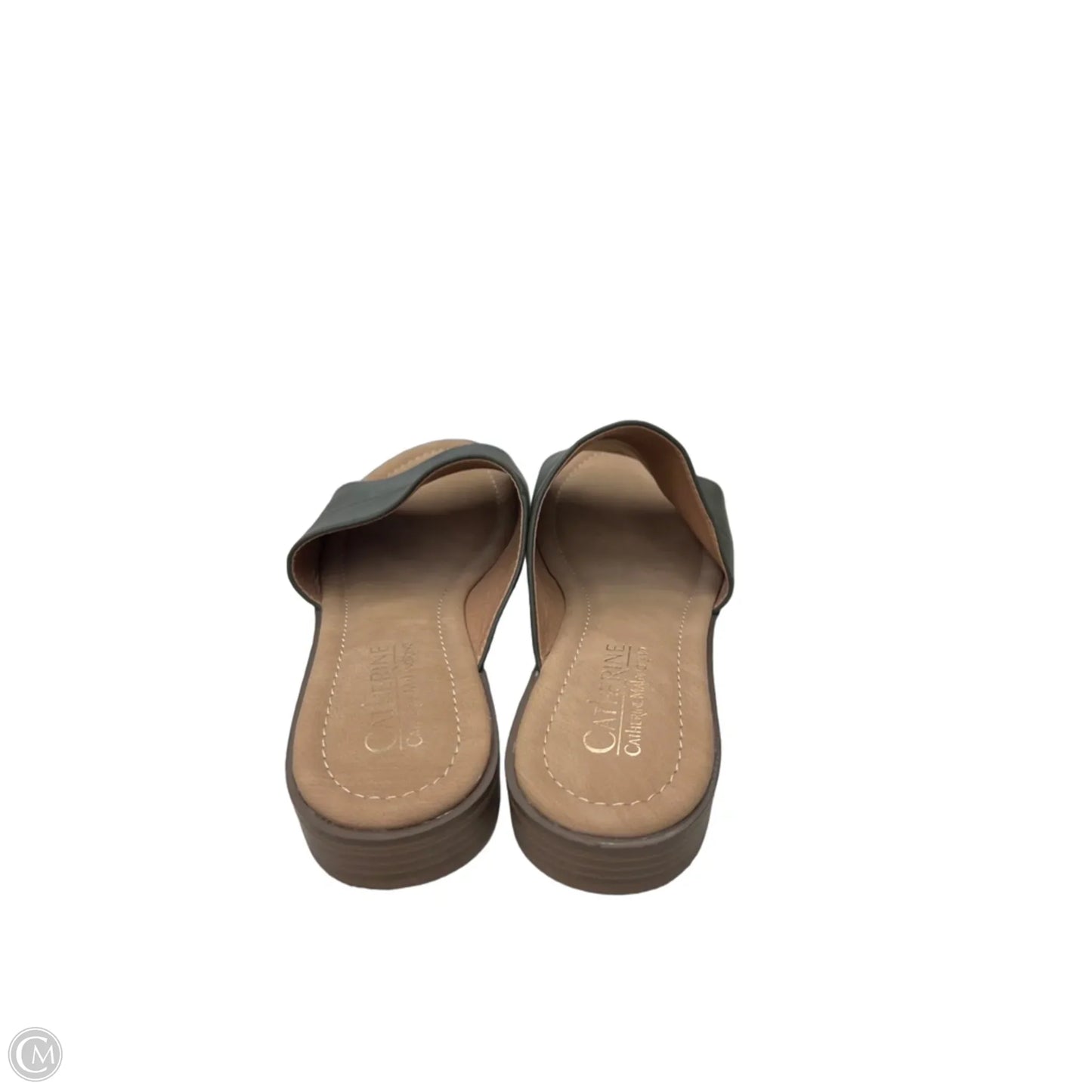 Sandals Flats By Catherine Malandrino In Green & Tan, Size: 9.5