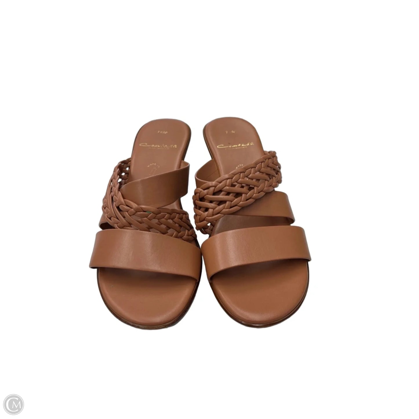 Sandals Heels Wedge By Clothes Mentor In Tan, Size: 7.5