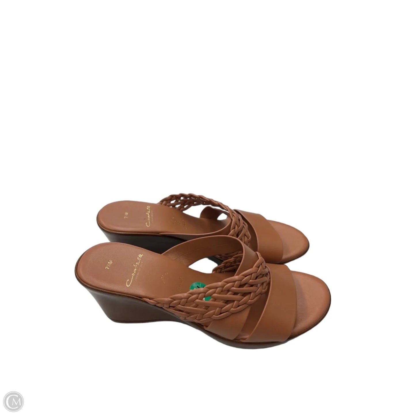 Sandals Heels Wedge By Clothes Mentor In Tan, Size: 7.5
