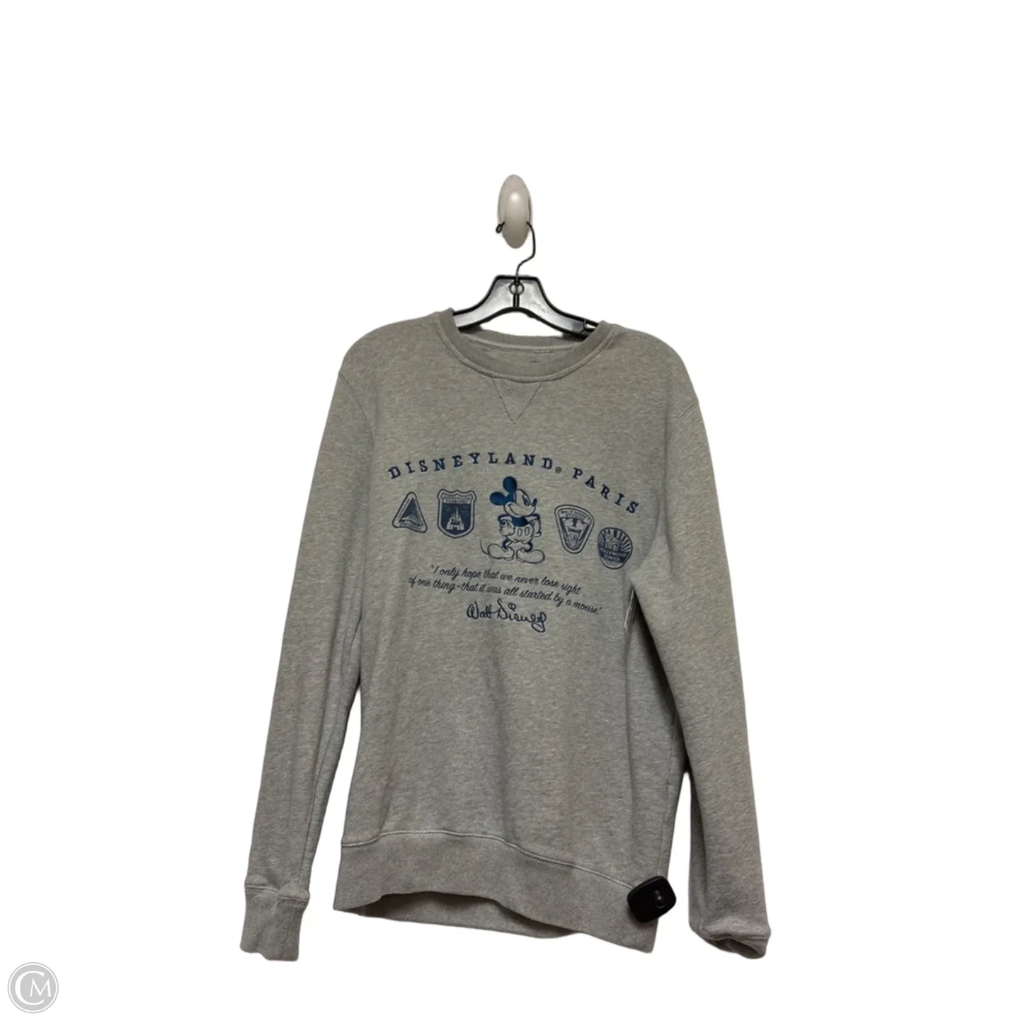 Sweatshirt Crewneck By Disney Store In Blue & Grey, Size: S