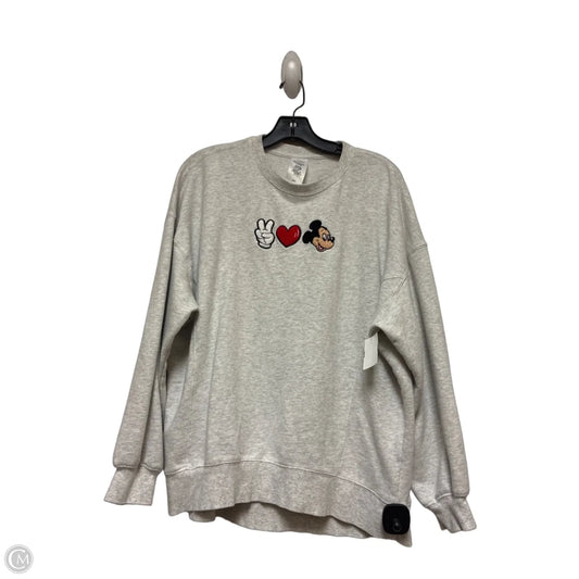Sweatshirt Crewneck By Disney Store In Grey, Size: S